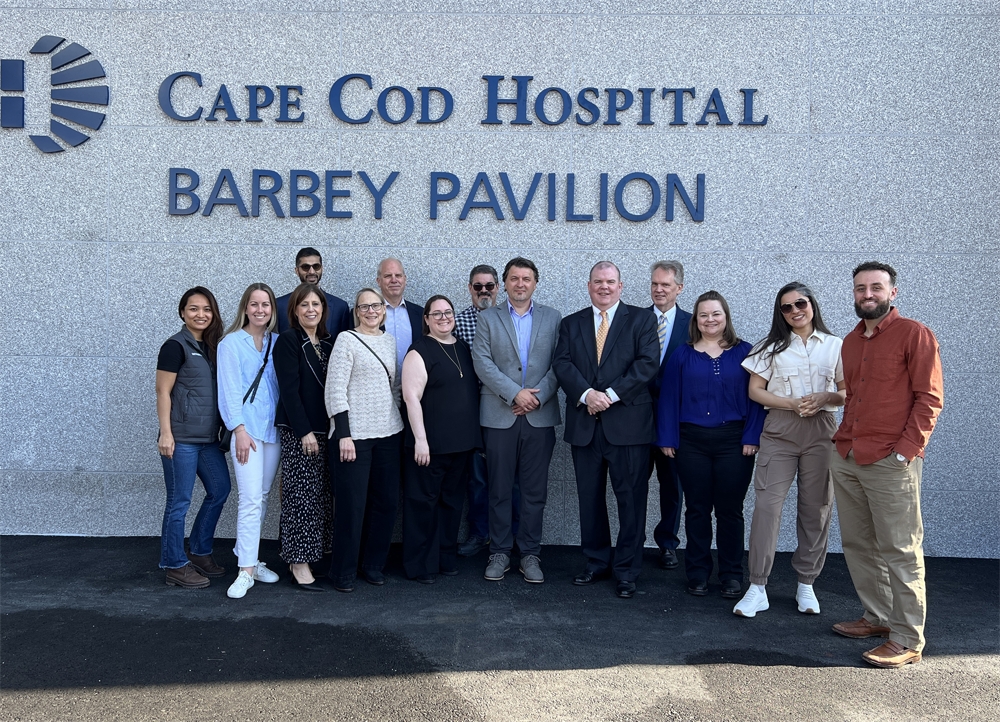 SmithGroup Boston colleagues celebrate the recent opening of their project, Barbey Pavilion at Cape Cod Hospital