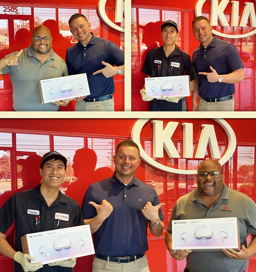 Kia of Murfreesboro would like to recognize our winners for outstanding performance! Tristan Ho for an outstanding performance in Service. Aubrey Davis for outstanding performance in Sales. Both were awarded with a brand new Oculus VR headset!