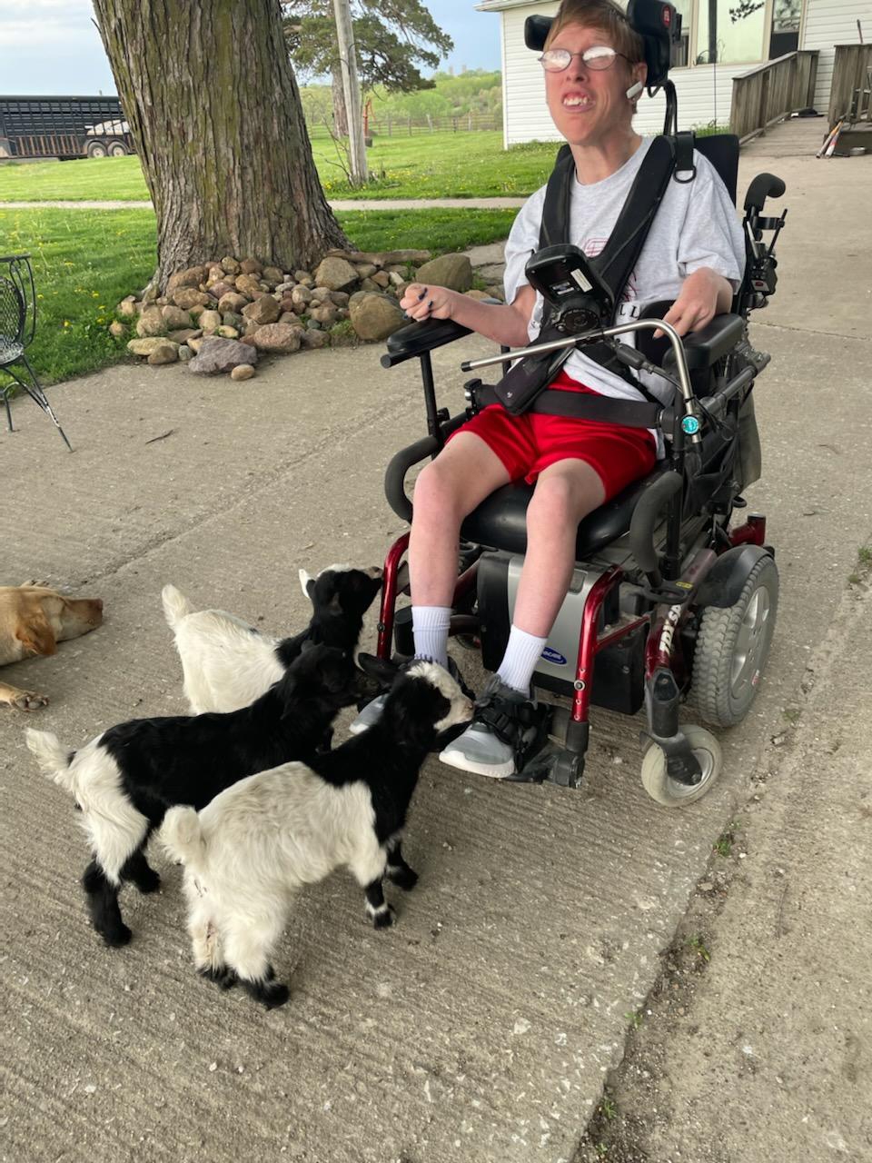 Out with staff enjoying all that spring brings, including baby goats!