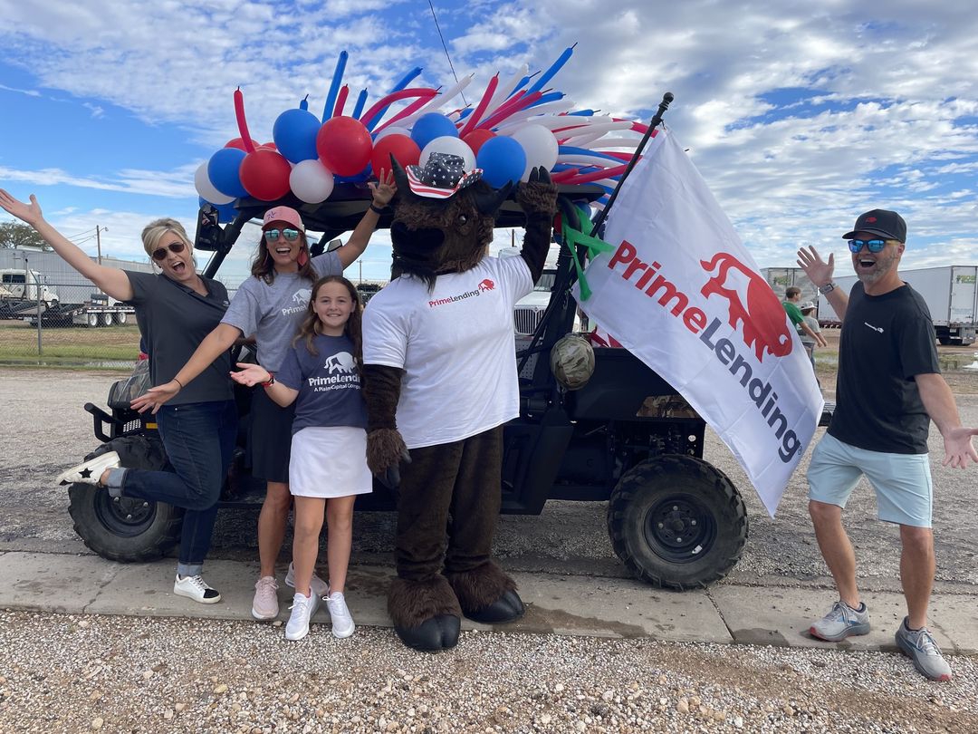 Our mascot, Mo (short for Momentum), is always a hit at community events, like the annual Idalou Cotton Fest Parade near Lubbock, Texas.