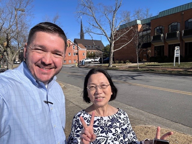 Huntsville associates like these two combine wellness and teambuilding in a "Walking and Talking" initiative that brings associates from different backgrounds together for greater connectedness.