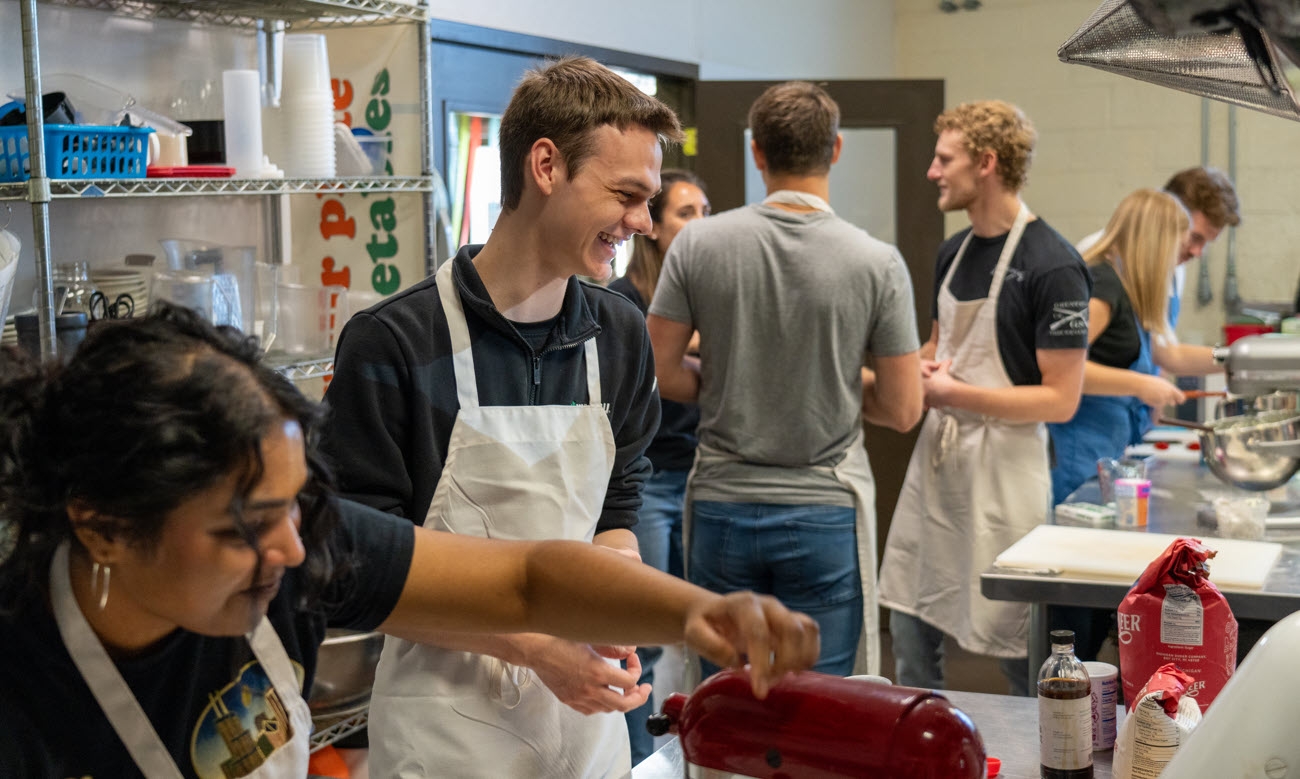 Our interns participating in the first Intern Bake Off!