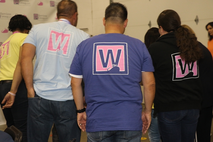 Showing off our W swag!