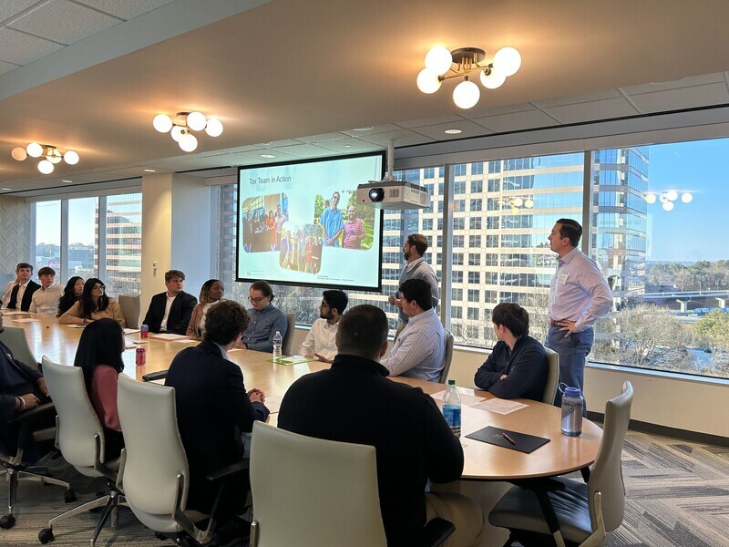 Moore Colson meeting in the Legacy Boardroom.