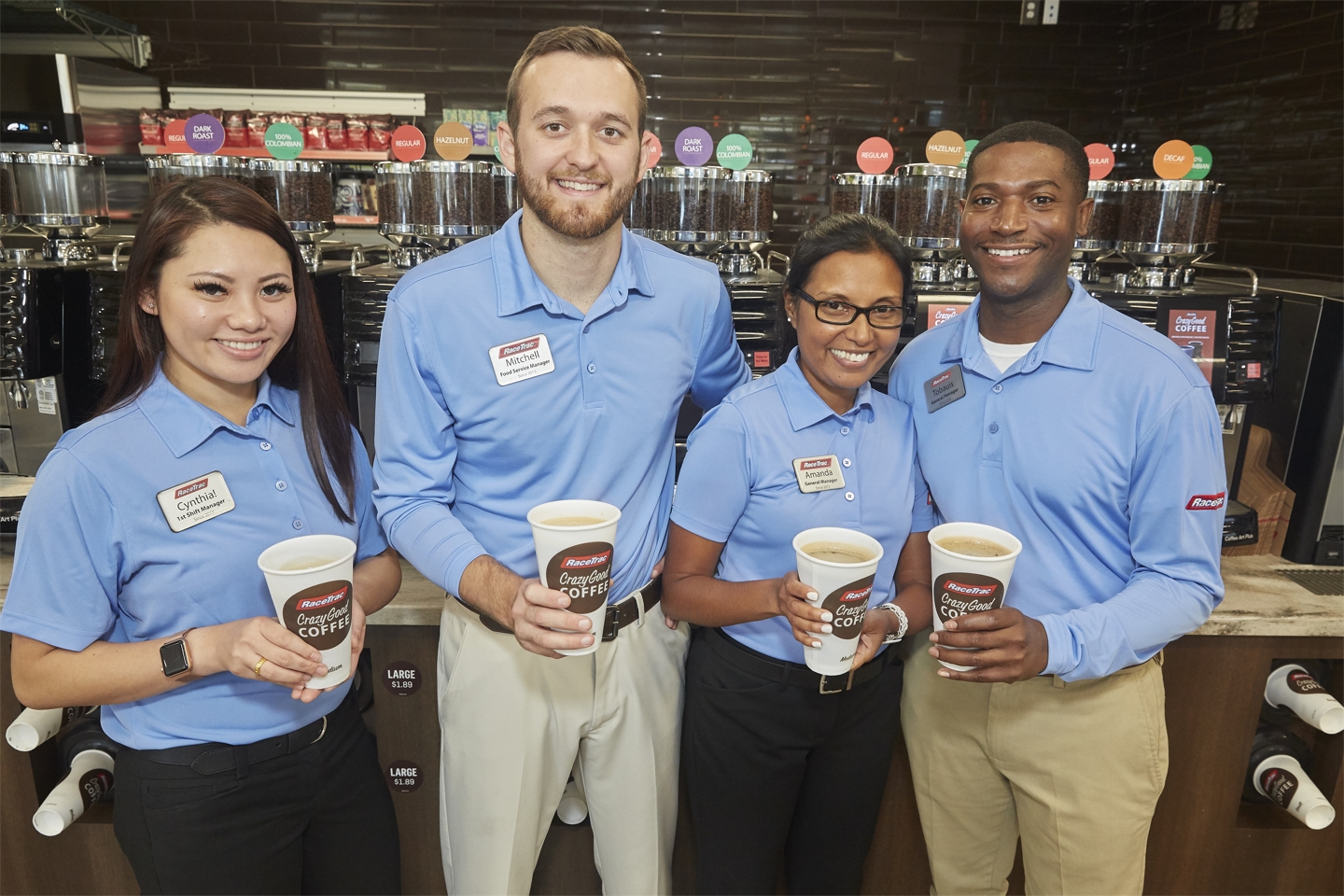 Our employees enjoying some Crazy Good Coffee!