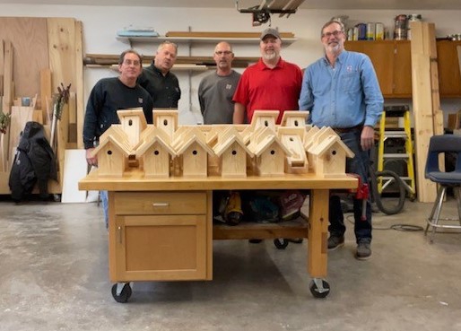 General Superintendents building birdhouses for Fall Giving Campaign