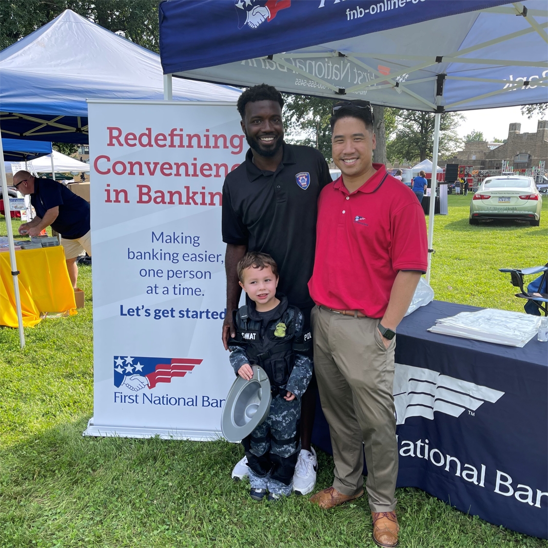FNB employees interact with community members at National Night Out, an opportunity for the community to interact with police officers and other first responders in Harrisburg.