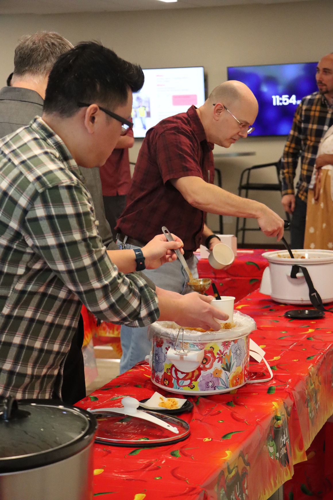 Employees compete for bragging rights at the annual Chili Cookoff