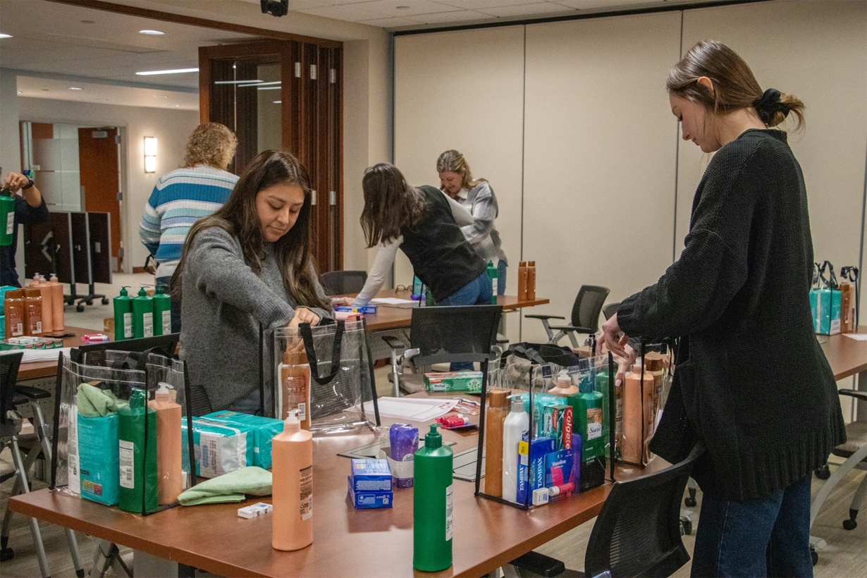The LEAD for Women ERG assembles toiletry kits to benefit Gifts of Love