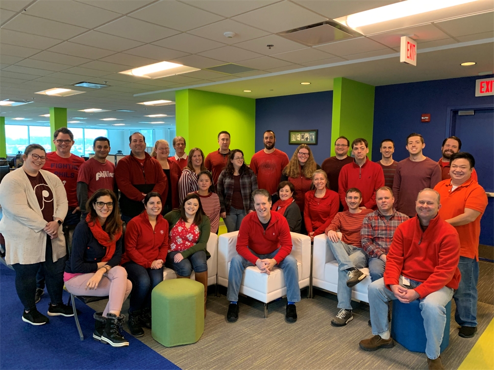 With a goal of giving back, each month we plan a team building event that also focuses on a good cause. This was one of the last events we had in person in 2020 to raise money and awareness for National Wear Red Day.