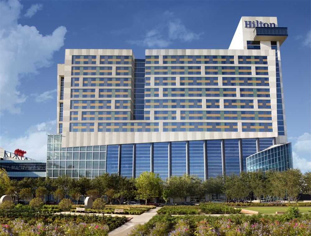 Hilton Exterior with George R Brown.JPG