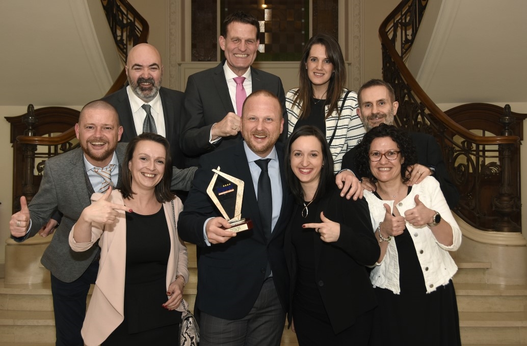BCD Travel won the Innovation Award at the 2017 TM Travel Awards in Luxembourg for creating a new way to book hotels using the TripSource® solution. The peer-voted award was presented by industry publication Travel Magazine. Clockwise from back left: Francisco Alvarez, Fred Kirchner, Gaëlle Chrétien, Michel Vilmin, Véronique Vilmin, Marion Didier, Gary Coppers, Valérie Balis and Kenny Borms. In 2016, Travel Magazine also recognized BCD as “Best TMC” in Belgium, Luxembourg and the Netherlands.