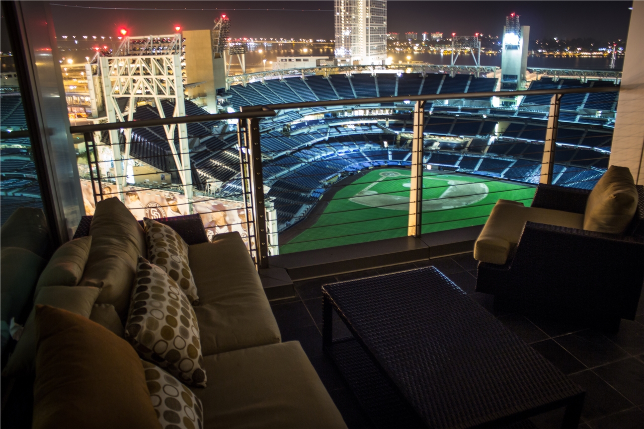 View of Petco Park from Mirum balcony