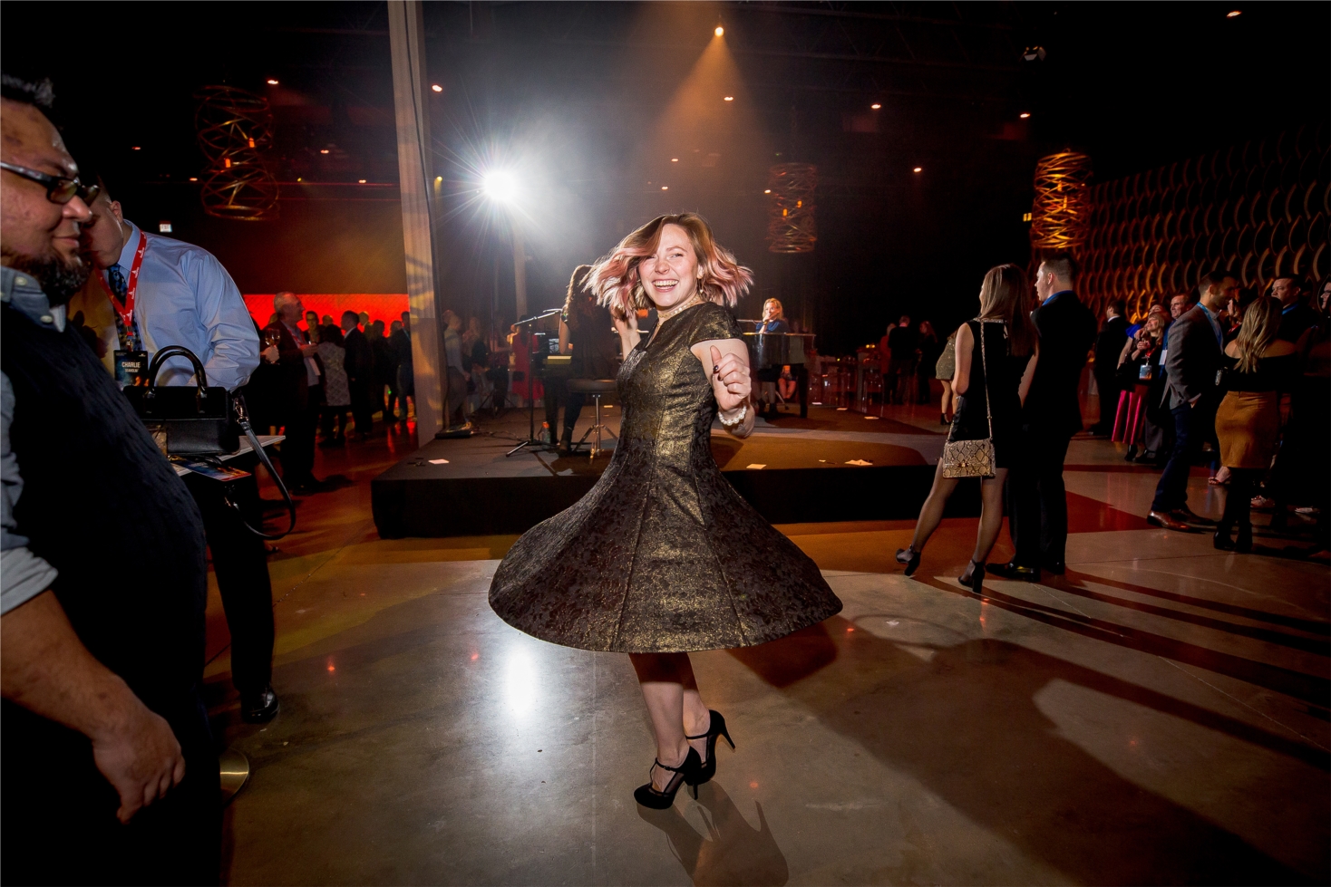 Lindsey Todt dances the night away at Employee Holiday Party 2019. 