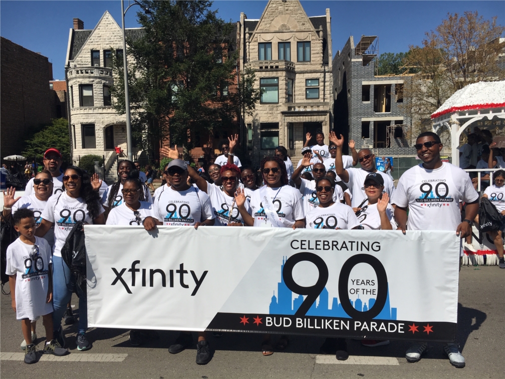 Comcast employees at the 2019 Bud Billiken parade