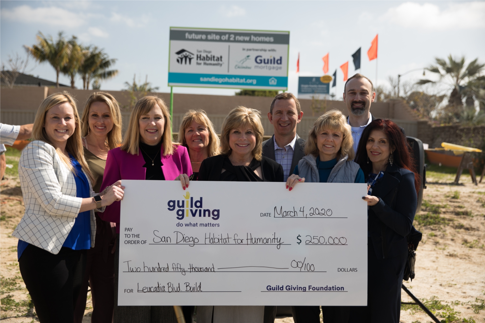 The Guild Giving Foundation donated $250,000 to San Diego Habitat for Humanity to support the construction of an affordable home in a new housing community in Encinitas, Calif.