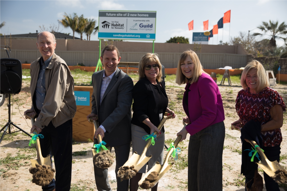 The Guild Giving Foundation donated $250,000 to San Diego Habitat for Humanity to support the construction of an affordable home in a new housing community in Encinitas, Calif. Groundbreaking on the new 1,400-square-foot, three-bedroom, two-bathroom single-family home was in early March.