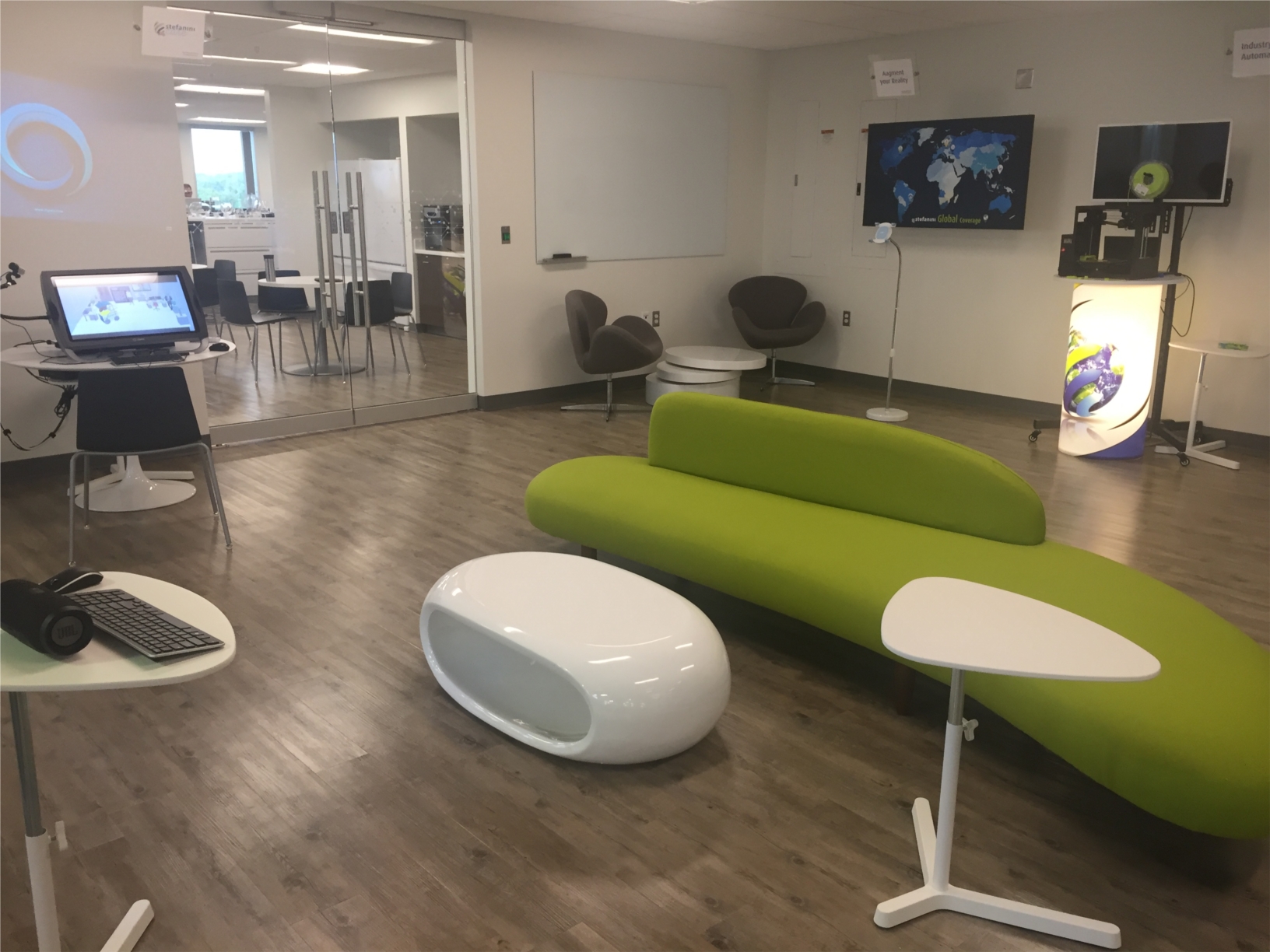 This is our innovation center. We use this space to create new solutions for our clients.