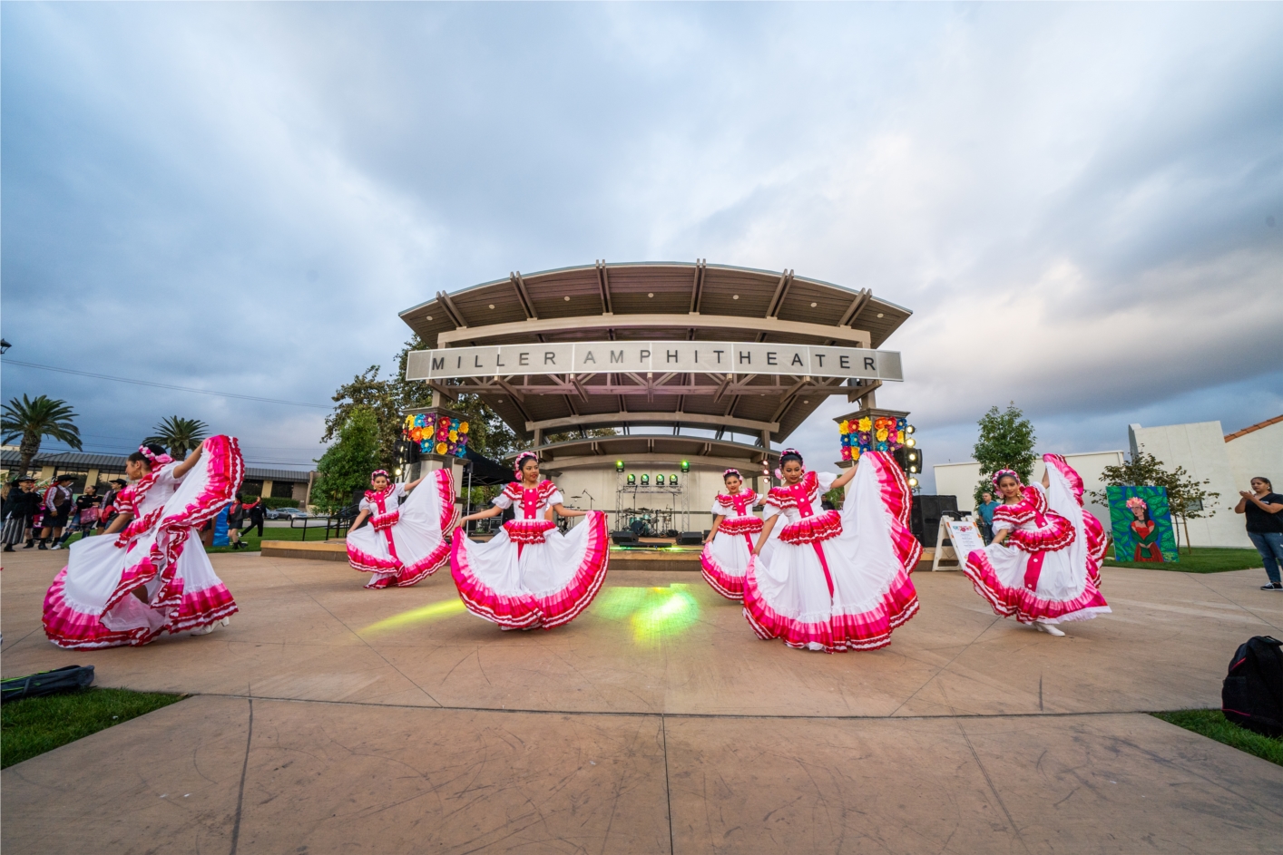 Dancers perform in front of the Miller Amphitheater during Fontana's annual La Gran Fiesta in honor of Hispanic Heritage Month.