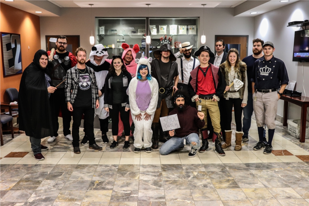 Some Shoptech employees dressed up for Halloween