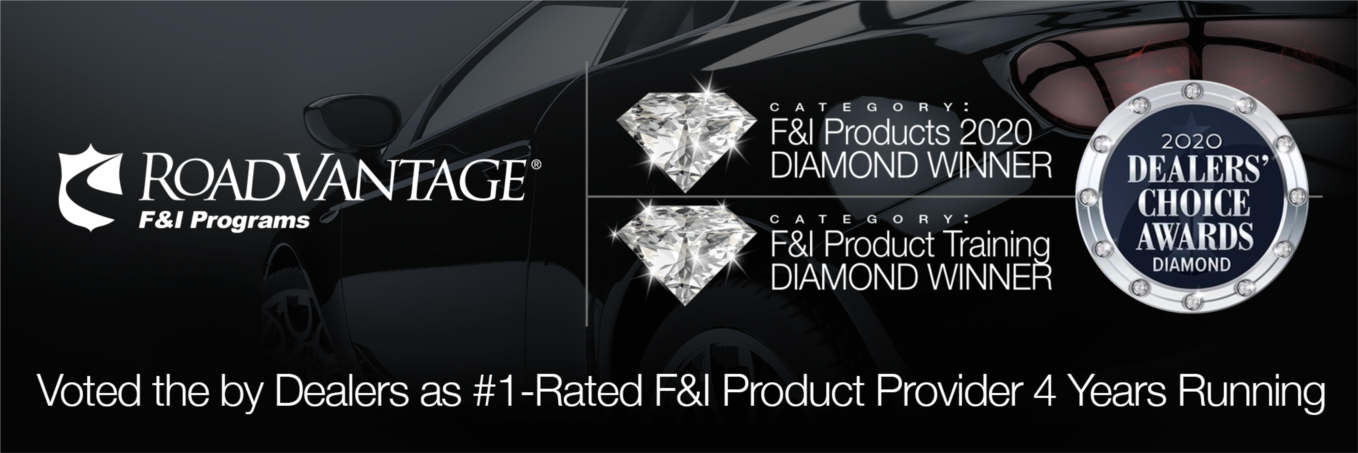 RoadVantage is honored for a 4th year in a row to be named the #1-Rated Product Provider by Dealers nationwide.