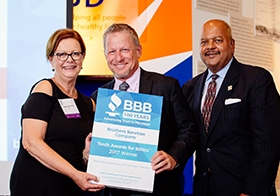 In 2017, the Better Business Bureau of Greater Maryland awarded Brothers Services with their prestigious Torch Award which honors companies who demonstrate superior business ethics.