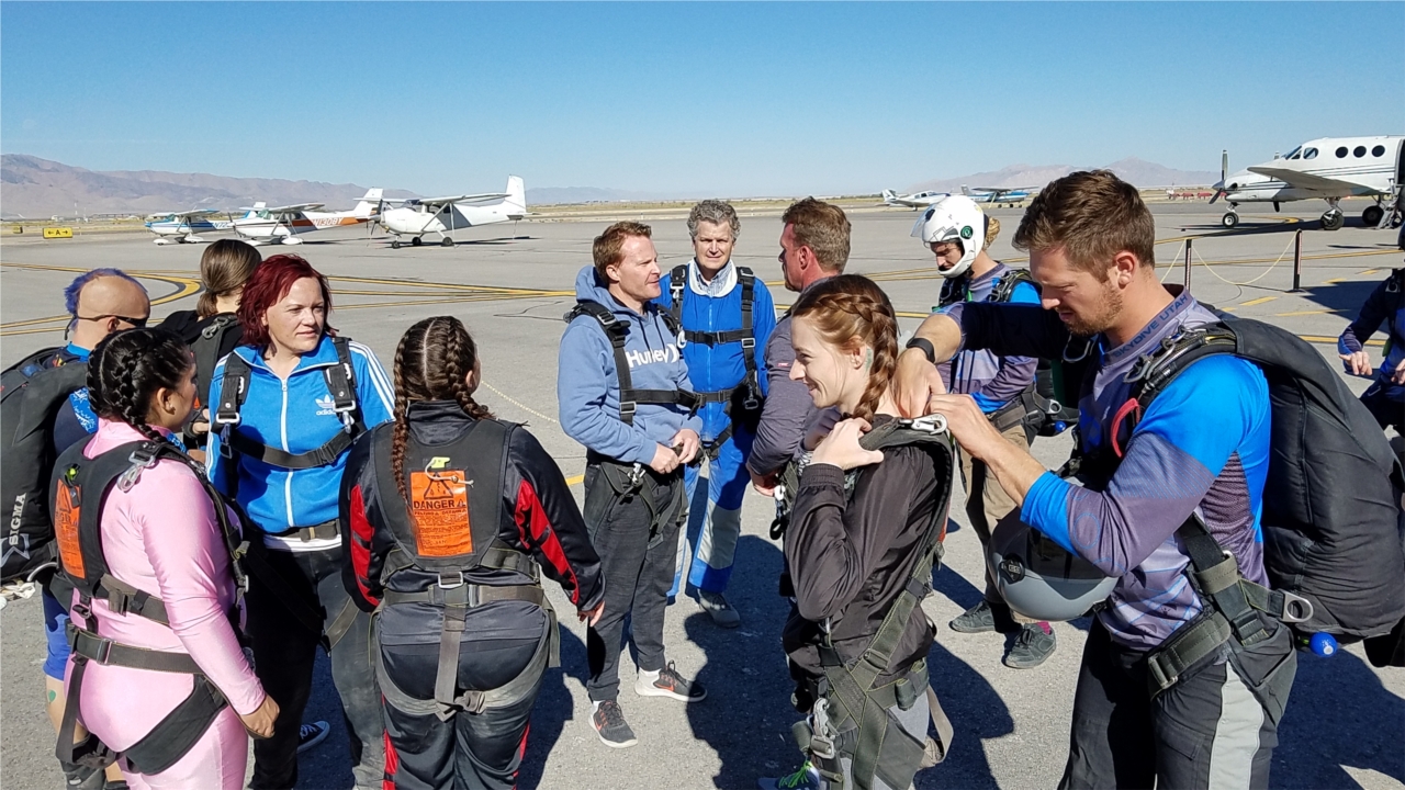 TEAM BUILDING ACTIVITIES ARE REGULARLY SCHEDULED AT ZURIXX. OUR EMPLOYEES RECENTLY EXPERIENCED SKYDIVING TOGETHER! 