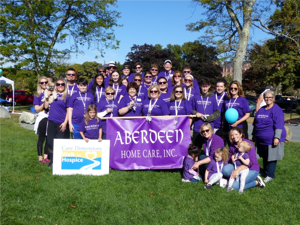 Team Aberdeen at the 2019 Care Dimensions Walk for Hospice, September 2019