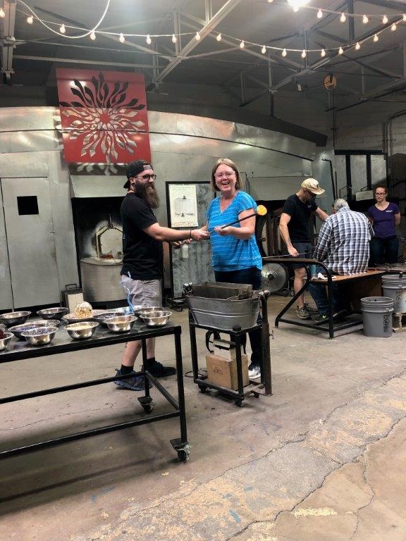 Team building event at Dallas Art and Glass