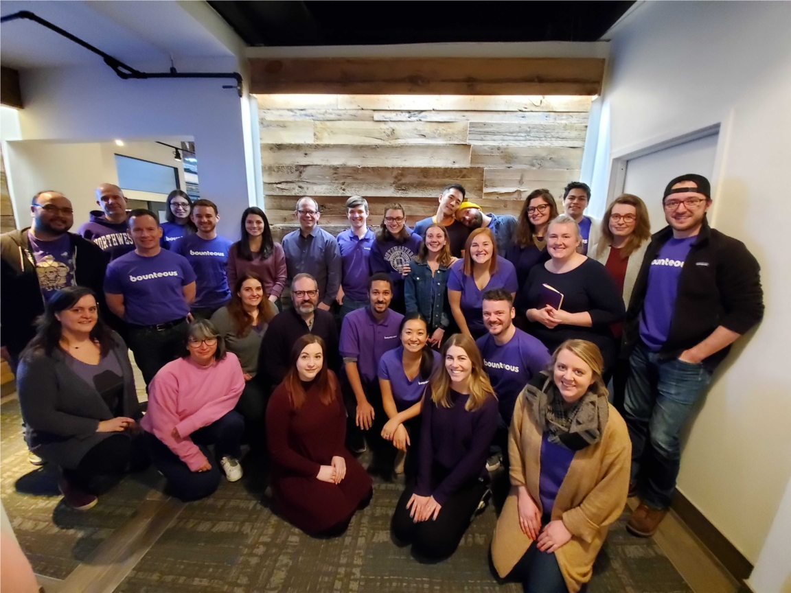 Chicago team members don purple in support of International Women's Day in March 2019.