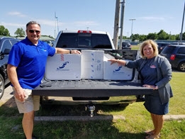 Donating unused ice chests to El Reno Blessing Baskets.