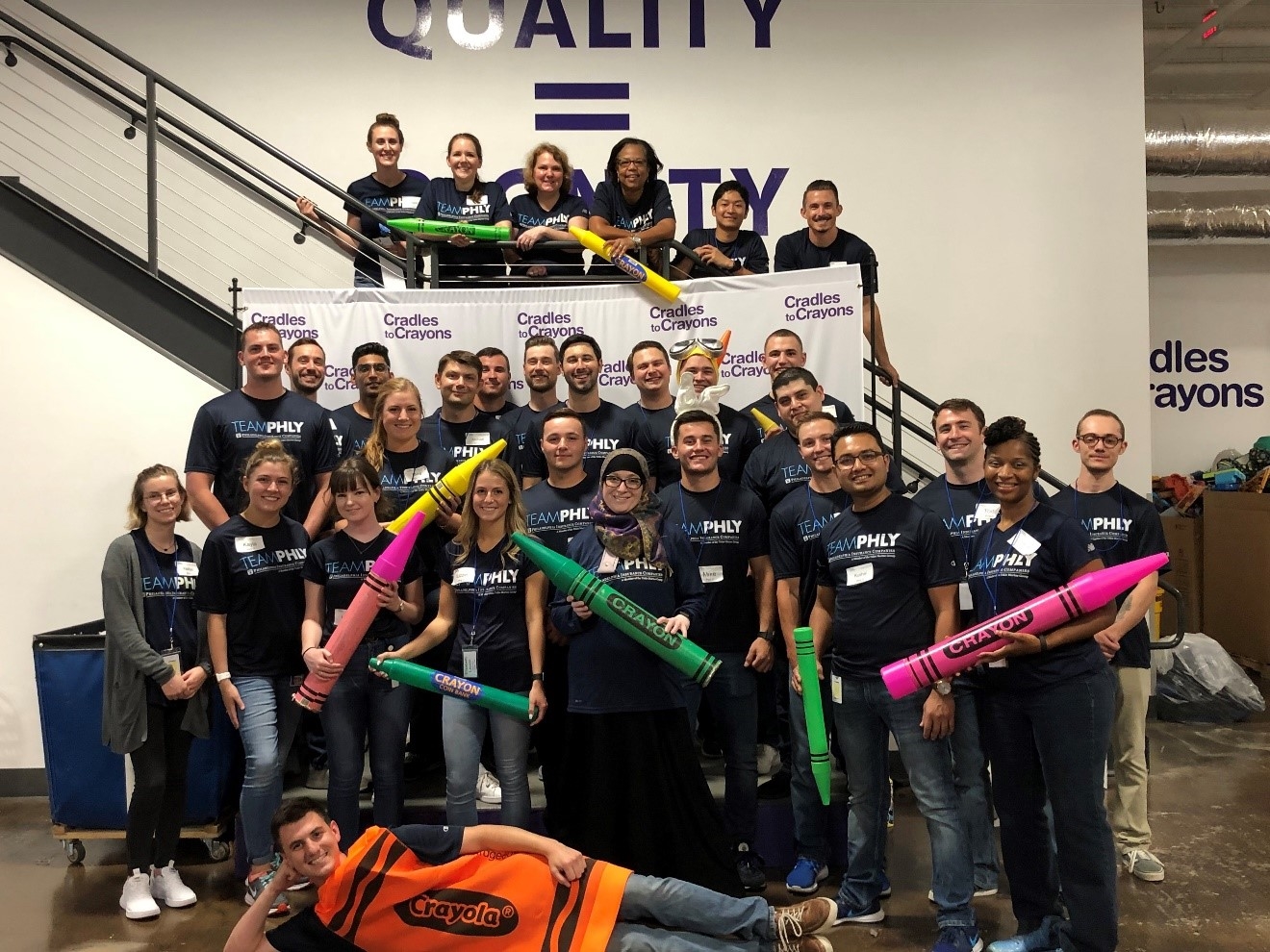 The PHLY Foundations program, designed to acclimate employees to PHLY, volunteered with Cradles to Crayons a non-profit organization that provides resources such as school supplies and clothing to homeless and low-income children. 