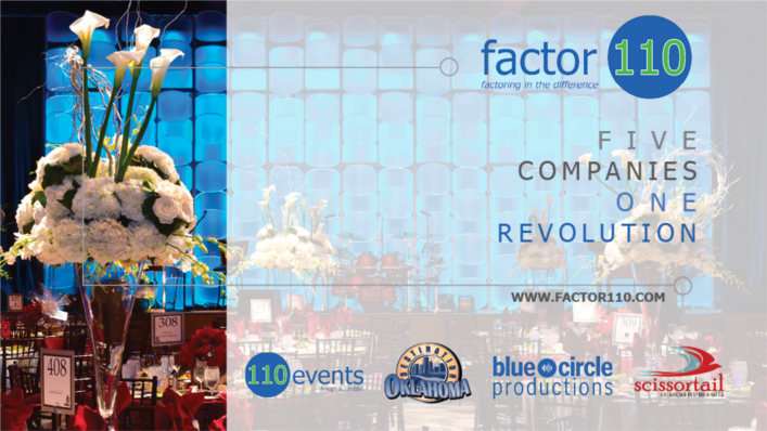 factor 110 | Blue Circle Productions | 110 Events logo