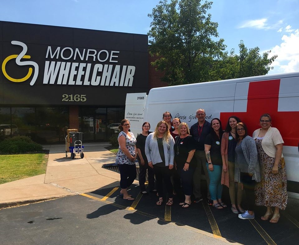Over the summer, Monroe Wheelchair hosted a blood drive and staff participated. 
