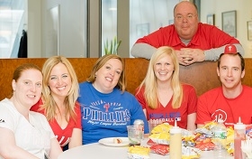 Employees celebrated the start of another Phillies season.