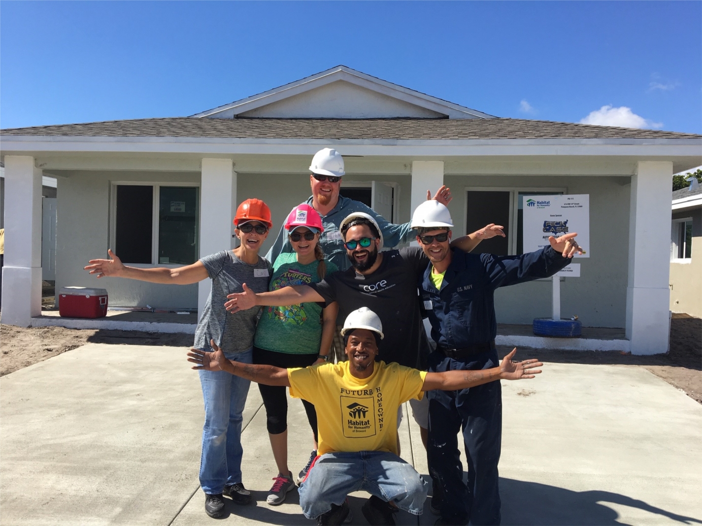 Weatherby Healthcare employees volunteering with Habitat for Humanity.