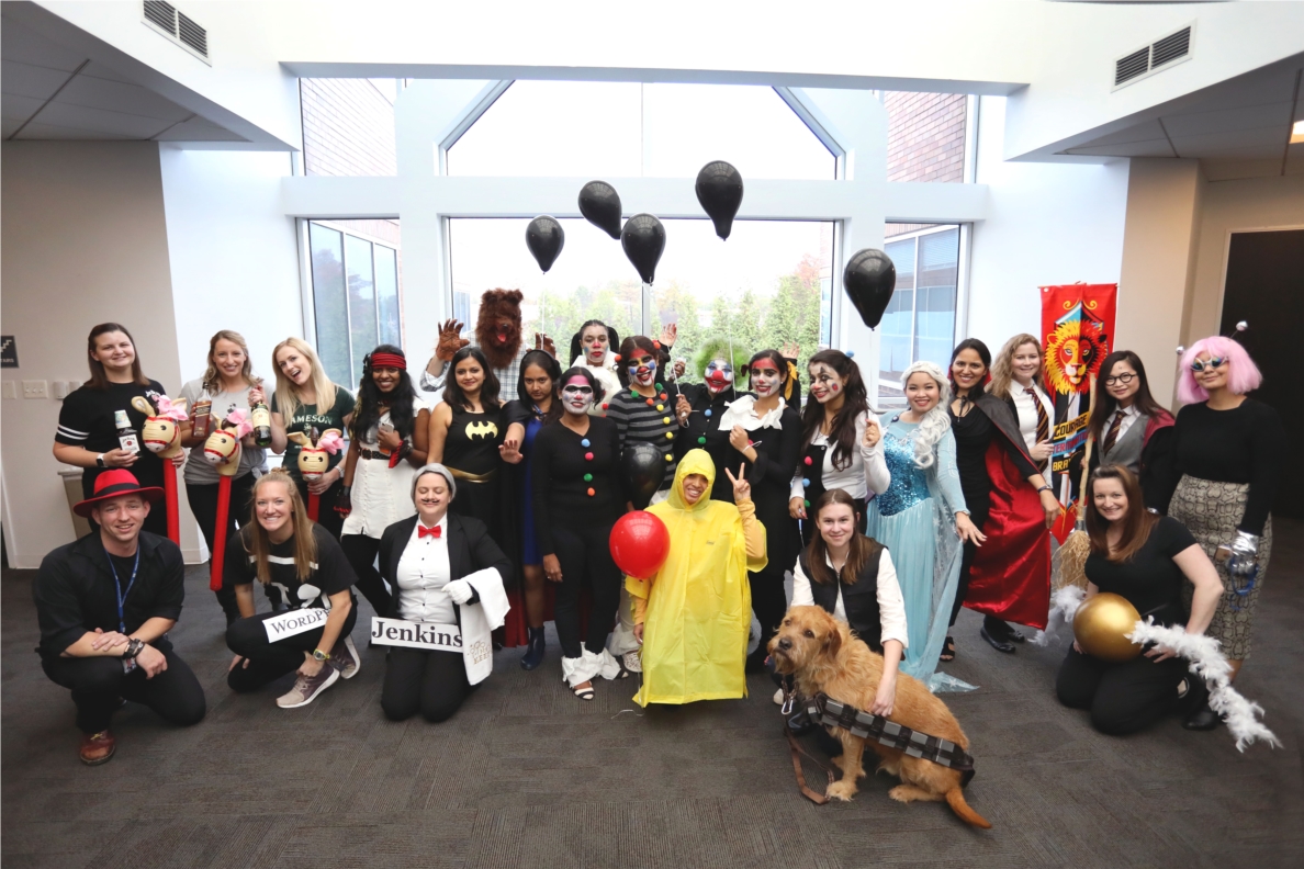 Group picture from our annual Halloween costume contest!