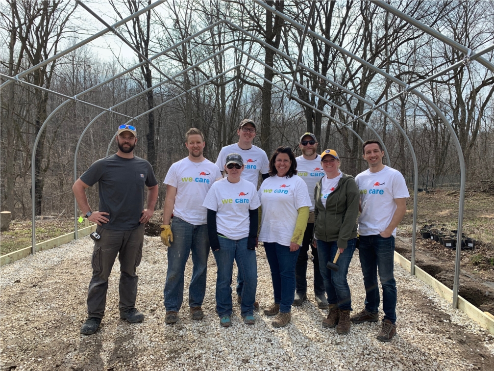ATC provided resources and employee volunteers to help build an orchid shade house for Riveredge Nature Center.