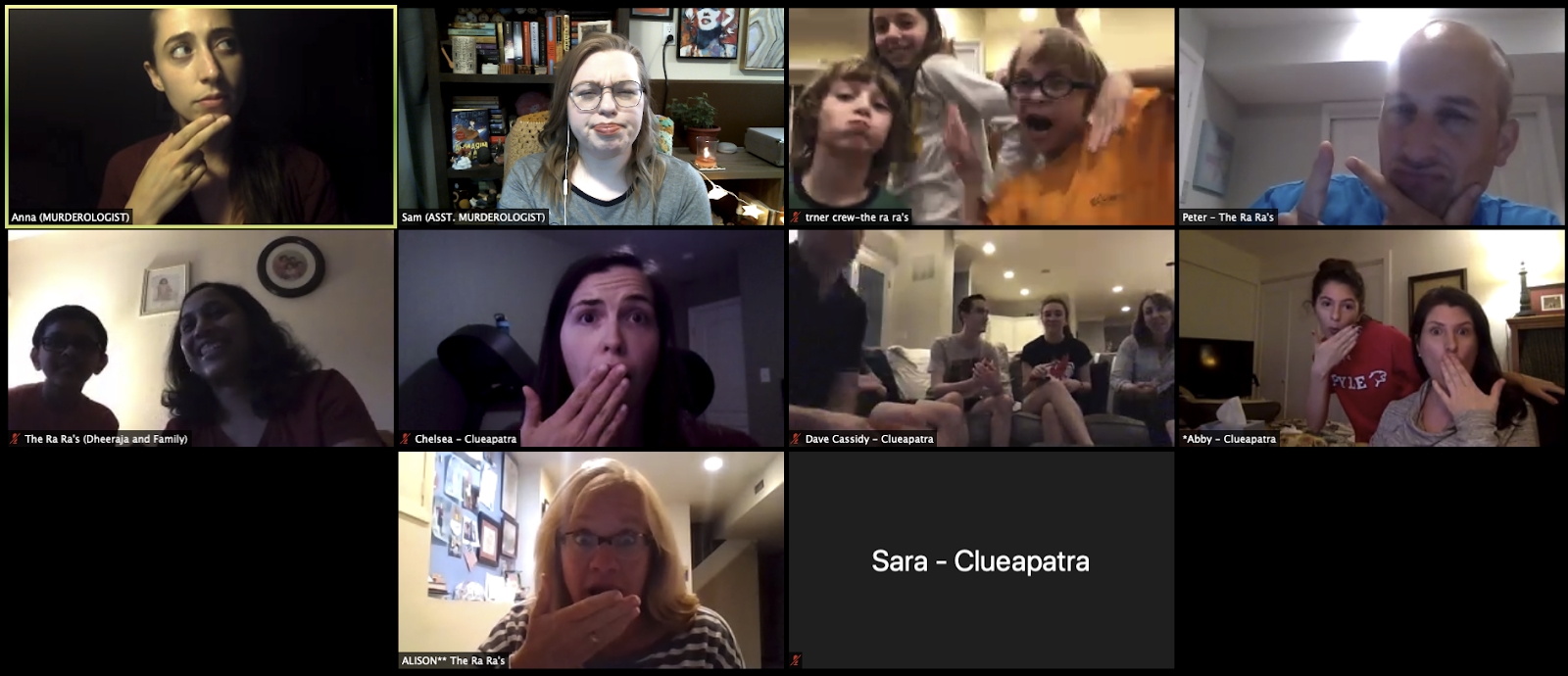 During the COVID-19 stay at home orders, TCGers stayed connected by having a virtual murder mystery night.