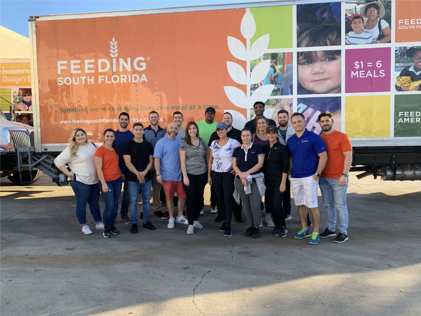 Team volunteering event at Feeding South Florida. 