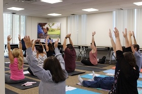 Staff participate in Wellness Wednesday as part of Center For Family Services self care series