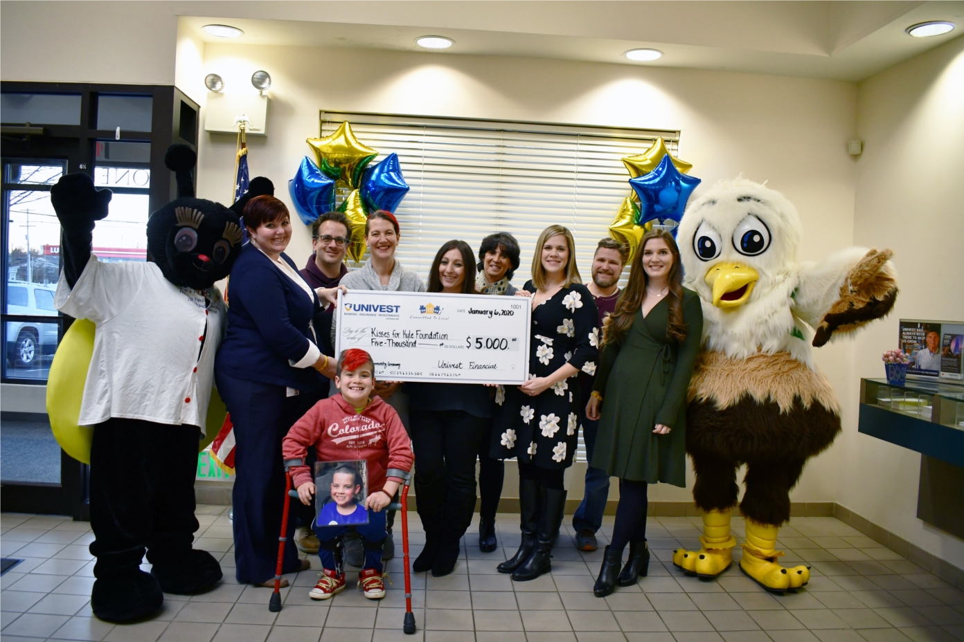 Each year, Univest hosts the Caring for Community Giveaway which asks people to nominate deserving nonprofits. The winner in 2019 was the Kisses for Kyle Foundation. 