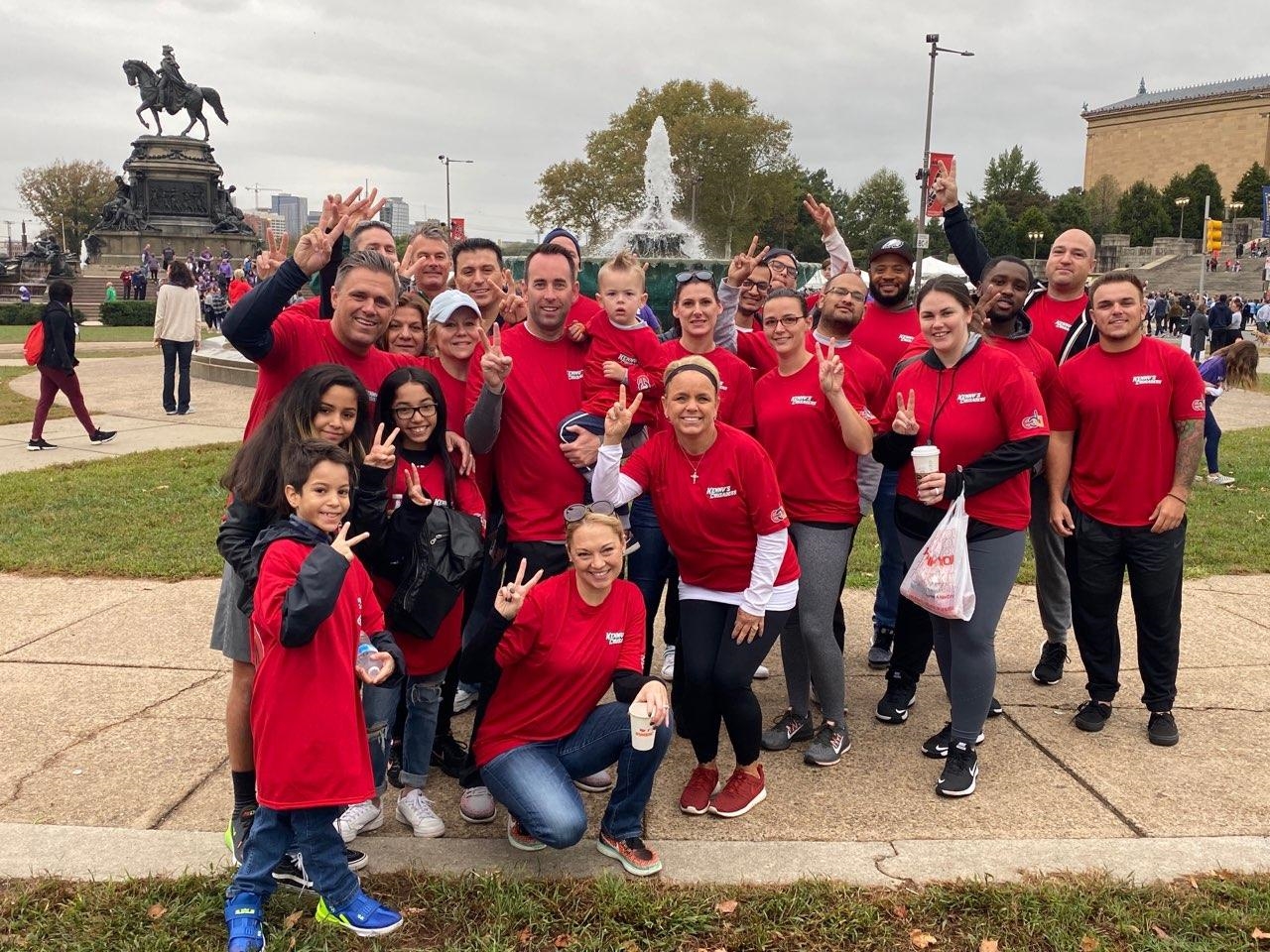 EDA's Kenny's Krusaders supporting the American Foundation for Suicide Prevention Out of the Darkness Walk. 