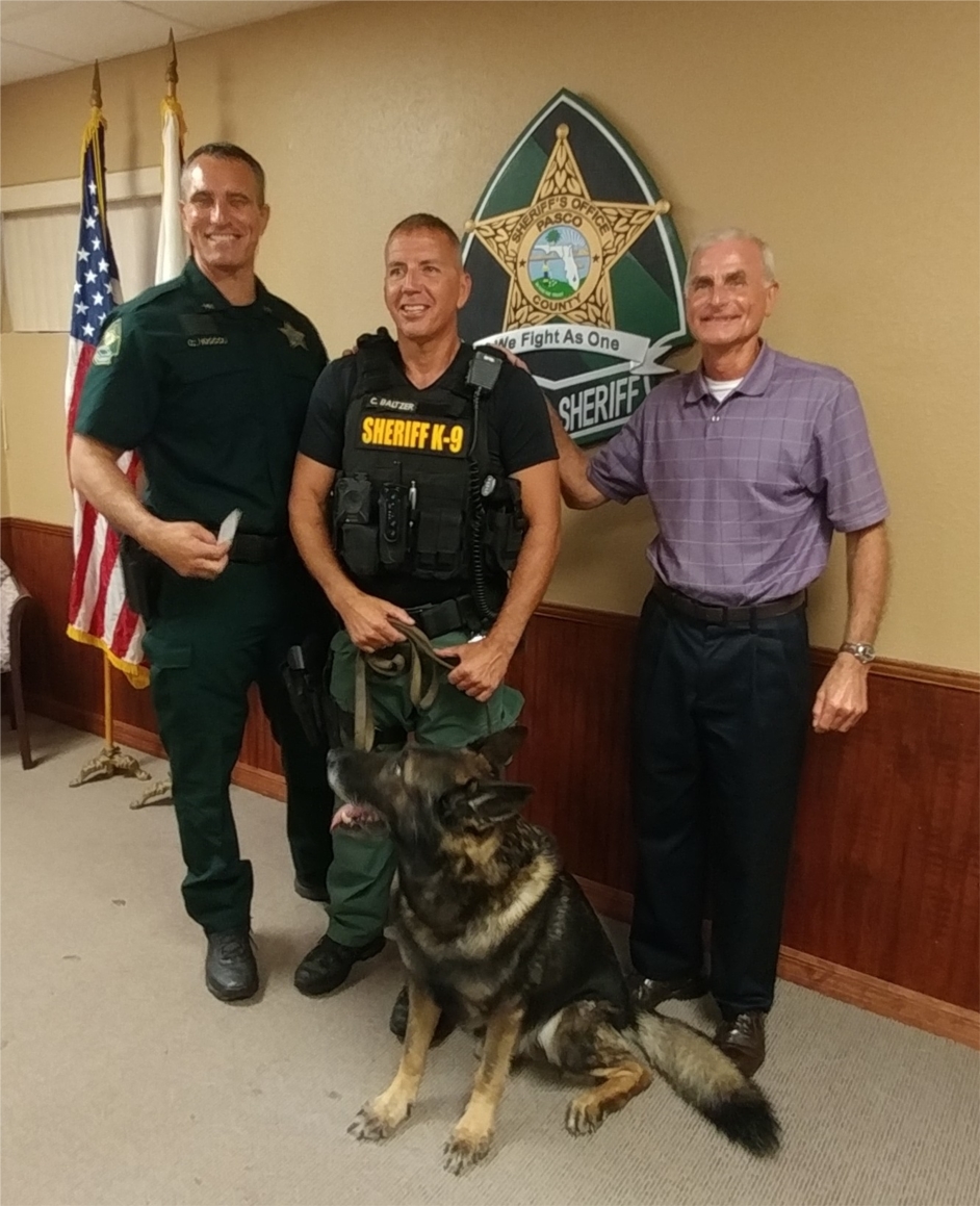 Tax Collector Mike Fasano supports Pasco Sheriff's Office K-9 Unit.