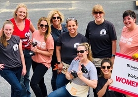 Team members participate in Habitat for Humanity Metro Maryland's 2019 Women Build event as part of the Case Cares program.
