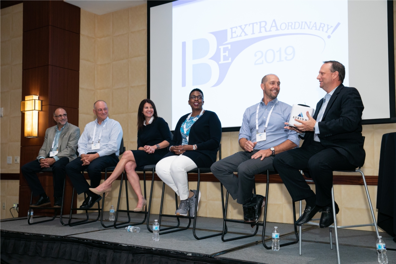 Atrium Hospitality's Executive Committee members participating in a panel discussion at the 2019 Annual Human Resources & Accounting Leaders Conference