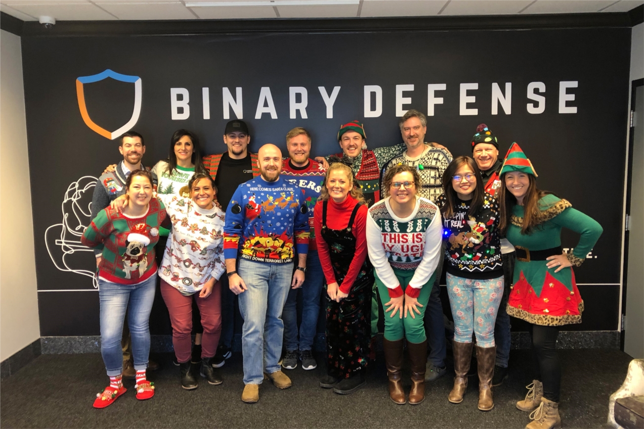 Ugly Sweater Holiday Cheer at Binary Defense!