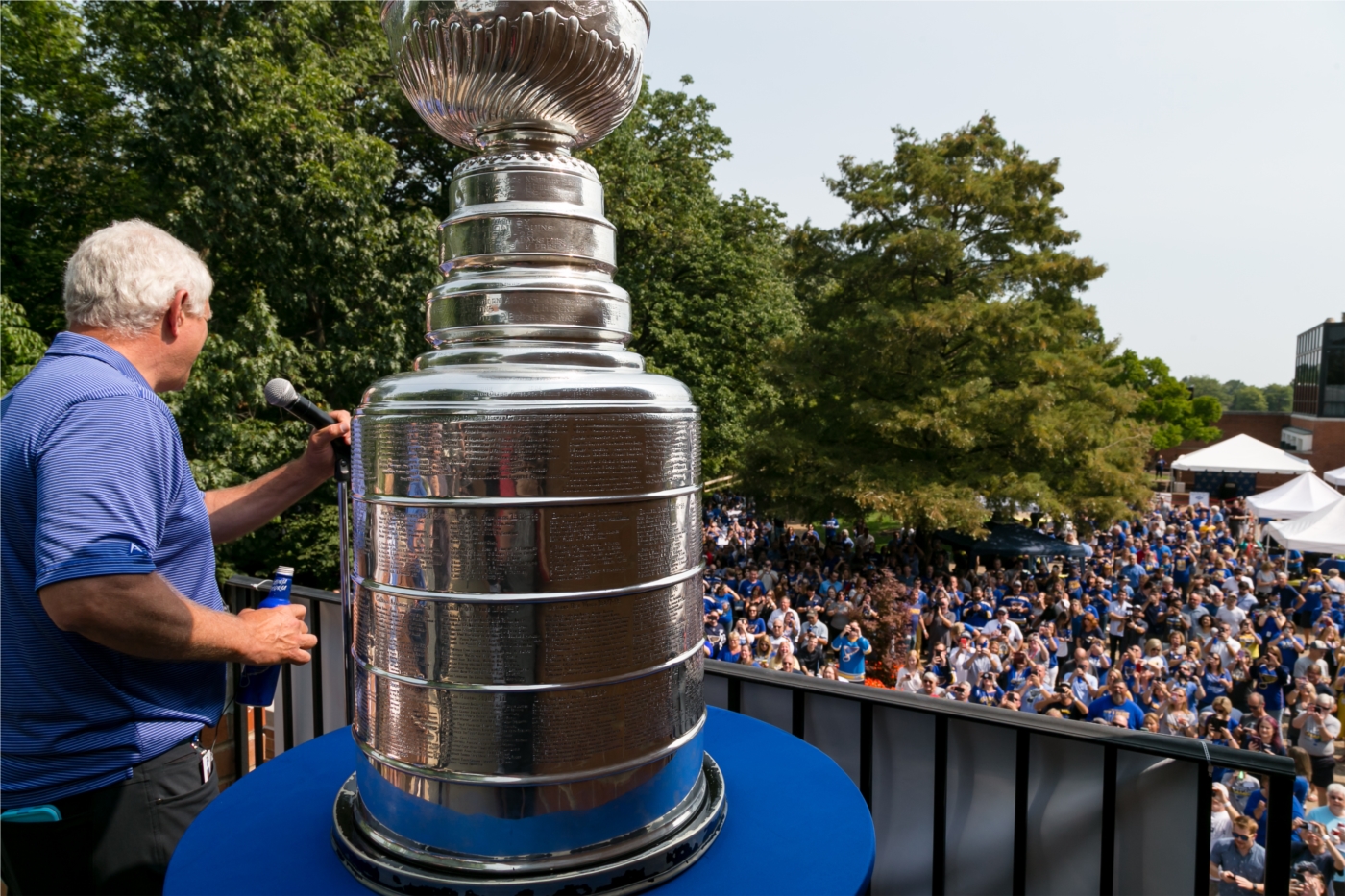 Steve Maritz and Maritz' employees celebrate the Blues Stanley Cup win