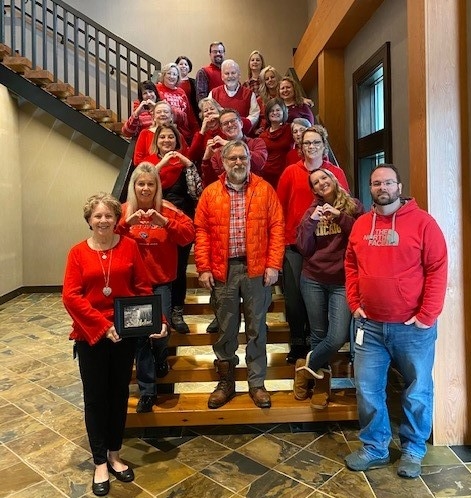 Hendersonville employees wear red on National Wear Red Day to raise awareness about cardiovascular disease