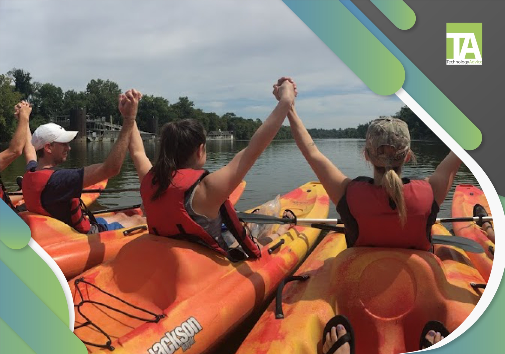 TechnologyAdvice kayak outing on the Harpeth River. 